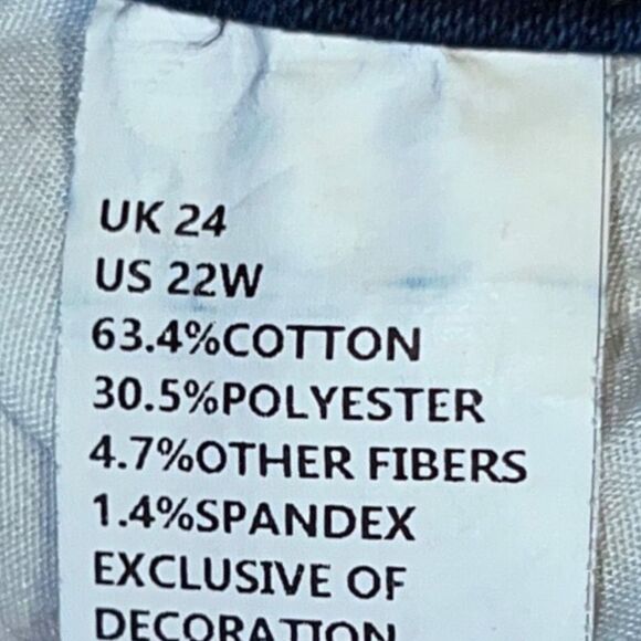 Plus Size European Brand Ms She Stretch Denim Jeans Size US 22 40x30 #70 - Picture 4 of 6